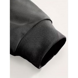 Men'S Custom Photo/Text Printed Fleece Hoodie - Personalized Photo/Text, Breathable Fleece Sweater, Large Size Vintage Style Crew Neck Long Sleeve, Loose Fit for Christmas Gifts, Team Uniforms & Casual Wear, Custom Photo/Text Printing