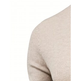 Men's Plus Size Geometric Pattern Crew Neck Sweater - Soft Stretch Pullover, All-Season Casual & Smart-Casual Long Sleeve Sweater, Regular Fit Machine Washable Top for Men, Versatile Streetwear & Formal Attire, PLUS SIZE