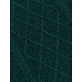 Men'S Shawl Collar Sweaters V-Neck Relaxed Fit Cable Pullovers, Plus Size