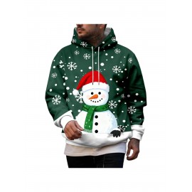 Fleece-Lined Winter Holiday Hooded Sweatshirt - Warm Cozy Pullover Hoodie with Soft, Casual Round Neck Sweater for Christmas, New Year's & Outdoor Activities, Machine Washable (Regular Fit), PLUS SIZE