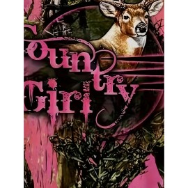 Men'S 3D Deer Print Hooded Jacket with Pink Camo & Country Girl Lettering - Long Sleeve Casual Hunting & Outdoor Hoodie, Adjustable Drawstring Pocket, Spring/Fall Camouflage Coat for Daily Wear (Regular Fit, Deer Stag Design), Plus Size