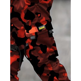 Men'S 3D Printed Camouflage Hoodie - Durable Blend Lightweight Pullover with Adjustable Hood, Long Sleeve Casual Streetwear Sweatshirt for Outdoor Activities & Casual Attire, All-Season Comfortable Men'S Fashion Apparel (Green/Brown), Plus Size