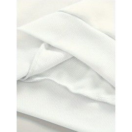 Men's Bird Logo Print Crew Neck Sweatshirt - White Bird Logo on Dark Blue, Casual Long Sleeve Pullover, Minimalist Sweater for Gym, Office & Casual Attire, Versatile Sportswear & Smart-Casual Outfit Essential, PLUS SIZE