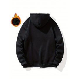 Men'S King Crown Print Hooded Sweatshirt - Royal & Golden Lettering, Winter Knit Fabric with Slight Stretch, Regular Fit Long Sleeve Pullover, Casual American Style Statement Piece for Everyday & Formal Wear - Ideal Gift for Men (KING Lettering Desi