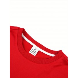 Men's Christmas Tree Print Sweatshirt - Long Sleeve Crew Neck Casual Pullover with Merry Christmas Lettering & Snowflake Design, Purple Red/Green Holiday Sweater for Spring/Autumn, Festive Winter Party Outfit, PLUS SIZE