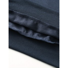 Men'S Plus Size Hoodie - Navy Pullover Sweatshirt, Regular Fit Long Sleeve Hooded Sweater for Everyday & Formal Wear, Soft Knit Fabric with Slight Stretch - Big & Tall Friendly