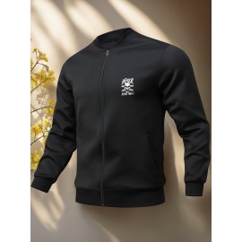 Men'S Plus-Size Casual Stylish Print Pocket Jacket, Plus Size