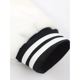 Men's Large Plus Size New York Logo Baseball Uniform Jacket - Winter Outdoor Casual Snap Button Closure Coat with Letter 'NY' Emblem, Machine Washable Polyester, Christmas Gift for Fans, PLUS SIZE