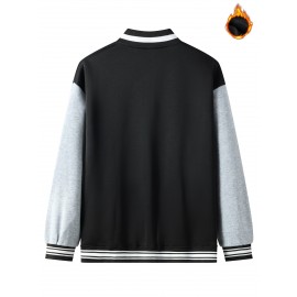 Men'S Plus Size Baseball Jacket | Los Angeles Style, Letter and Number 23 Print, Wrinkle Resistant, Casual Sports, Perfect for Parties, Autumn and Winter