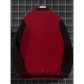 Plus-size Men'S Baseball Jacket | New York #23 Digital Print, Hoodless Lightweight, Trendy Hip-Hop Rock Style, Casual Spring/Fall Jacket, Snap Closure, Perfect for Christmas and New Year Gifts, Plus Size