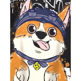 [Couple Set Dog Corgi T-shirt] Large Size Couple Set Adorable Dog Corgi PLUS SIZE Loose and Comfortable Summer Short Sleeve T-shirt