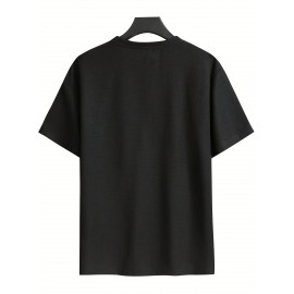 3pcs Men'S Plus Size Casual Short Sleeve T-Shirt Set, Essential Basic Tee - Breathable, Soft & Comfortable Waffle Fabric, Solid Color, Round Neck, Perfect for Casual Attire, PLUS SIZE, Men'S Set On, Men'S White Beach Set, Men'S Training Suit Set, Men'S Beach Set For Large Sizes