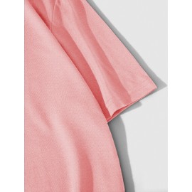 Plus Size Men's Short Sleeve T-Shirt Street Style, Funny Creative Doodle 