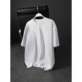 Plus Size Men's Short Sleeve T-Shirt Street Style, Funny Creative Doodle 