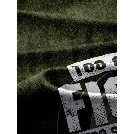 Men's Bold Graphic T-Shirt - Funny Shooting Sports Saying Back Print - Dark Olive Green Crew Neck Tee - Stretch Fabric Casual Shirt for Everyday & Weekend Outfits - Machine Washable Adult Sizes, Relaxed Style, Statement Design, Comfortable Fit, Short Sleeve Top, Humor Lovers, PLUS SIZE