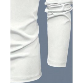 2pcs Men's Heavyweight 95% Polyester/5% Spandex Oversized Long Sleeve T-Shirt Set - Soft Stretch Round Neck Casual Layering Shirts in Green & Grey, Solid Color Winter Warmth, Comfortable Casual Attire, Plus Size Available (Machine Washable) - Ideal for Fall & Winter Layering Essentials (Casual & Formal Outfits) - Versatile Matching Outfits for Men, Relaxed Fit, Durable & Easy Care, Long Sleeve T Shirts for Men, Mens Plus Size T Shirt, Printed T Shirts for Men, PLUS SIZE