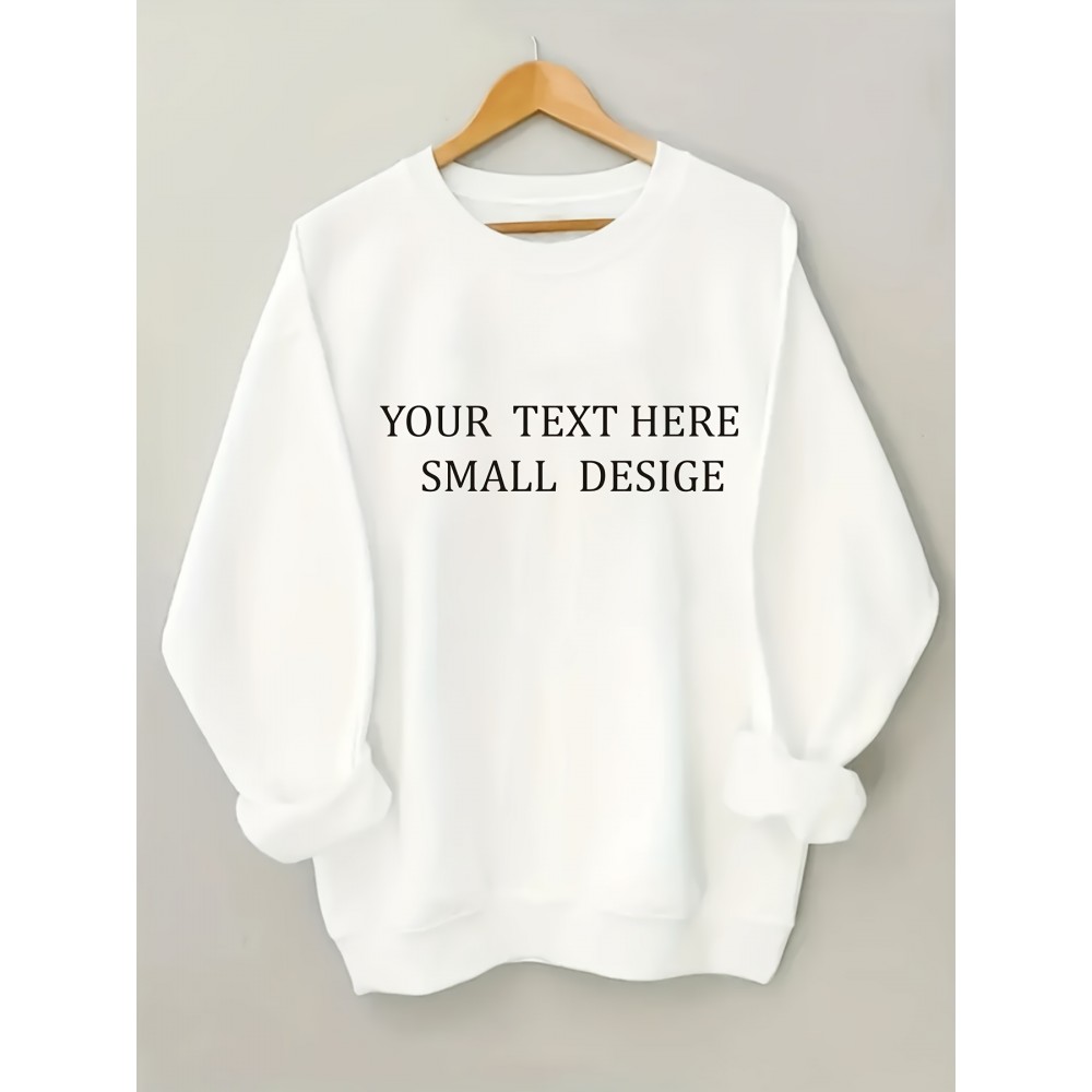 Men'S Christmas Custom Lettering Hoodie - Red Crew Neck Pullover Sweater with Personalized Text/Design, Soft Loose Fit Long Sleeve Winter Warmth, Machine Washable Holiday Gift for Him, Plus Size