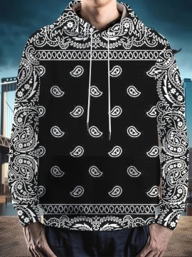 Men's Plus Size Hoodie - Soft Stretch Fabric Pullover Sweatshirt with Drawstring Hood & Front Pocket, Black with White-eye design - Regular Fit Long Sleeve Urban streetwear for Big & Tall Men - Machine Washable Everyday & Party Outfits, PLUS SIZE